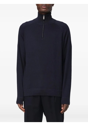 Paolo Pecora zip funnel neck knitwear - Blue
