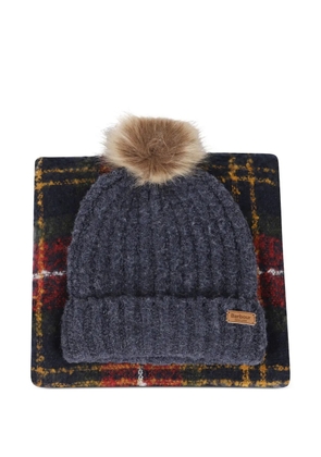 Barbour pompom-detail beanie-scarf set - Red
