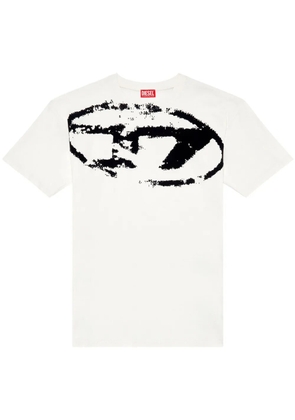 Diesel flocked-print crew-neck T-shirt - Neutrals