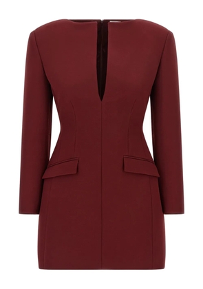 THE ANDAMANE flap-pocket mini dress - Red