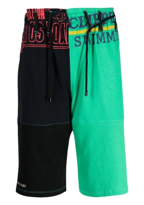 Marine Serre Regenerated patchwork cotton shorts - Black