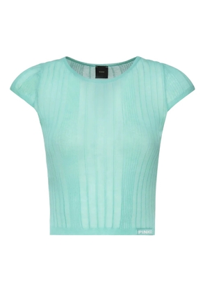 PINKO ribbed crew-neck knit top - Blue