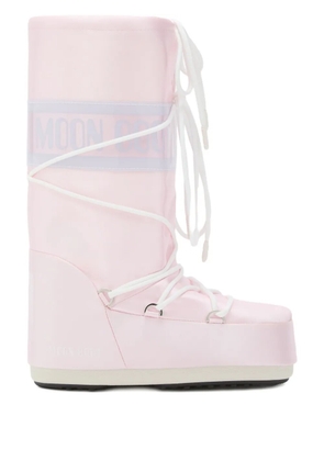Moon Boot Icon logo-print lace-up boots - Pink