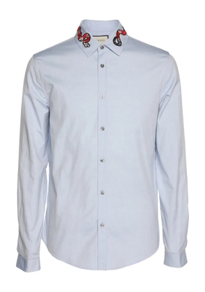Gucci Pre-Owned embroidered-detail shirt - Blue