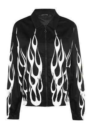 Vision Of Super flame-print zip-front jacket - Black