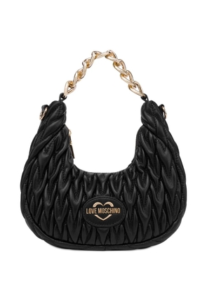 Love Moschino logo-lettering shoulder bag - Black