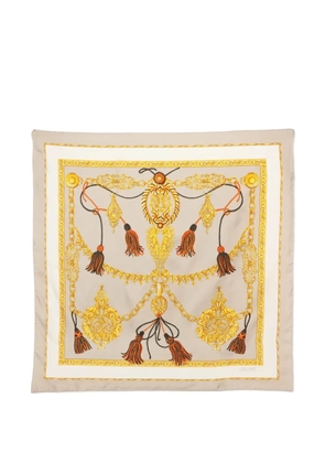 Celine Pre-Owned tassel print silk scarf - Neutrals