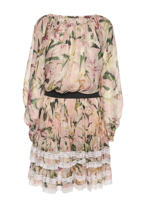 Dolce & Gabbana Pre-Owned Lily ruffled printed top and skirt - Pink
