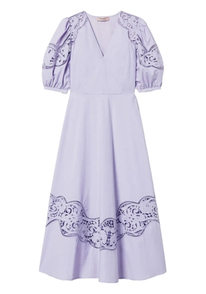 TWINSET openwork midi dress - Purple