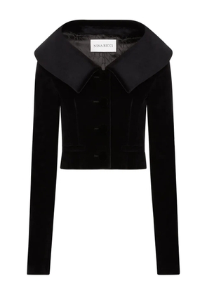 Nina Ricci wide-collar velvet jacket - Black