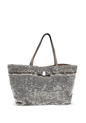 Ferragamo Pre-Owned sequin-embellished tote bag - Silver