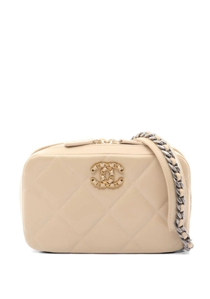 CHANEL Pre-Owned 2022 19 Diamond-quilted shoulder bag - Neutrals