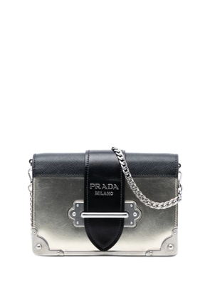 Prada Pre-Owned 2010-2025 Saffiano Trimmed Metallic Vitello Cahier Bag crossbody bag - Gold