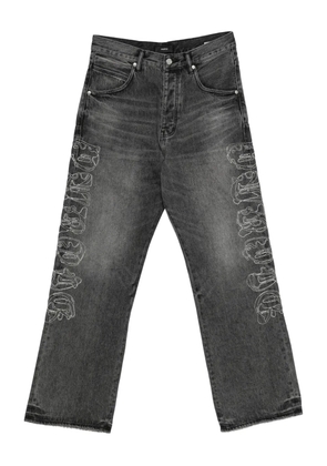 Purple Brand embroidered wide-leg jeans - Black