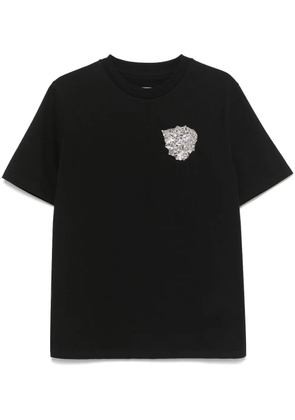 Jil Sander leaf-appliqué T-shirt - Black