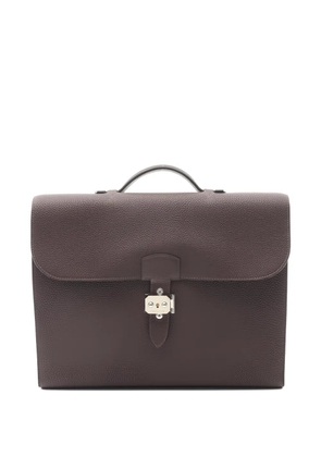 Hermès Pre-Owned 2020 38 Adepeche togo leather briefcase - Brown