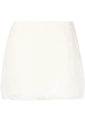 Blanca Vita satin-finish silk miniskirt - Neutrals