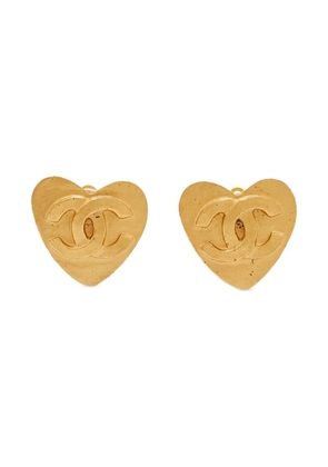 CHANEL Pre-Owned Heart CC logo earrings - Gold