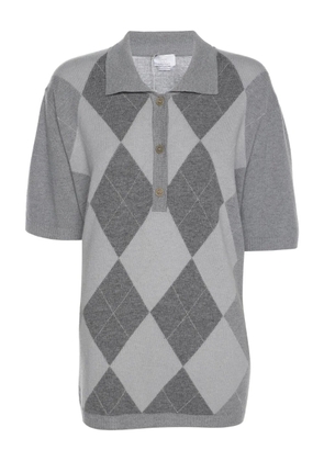 Marina Rinaldi diamond-pattern polo top - Grey