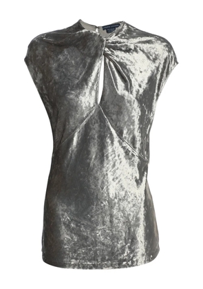 Polo Ralph Lauren velvet keyhole top - Grey