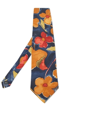 Ermenegildo Zegna Vintage floral-print silk tie - Blue