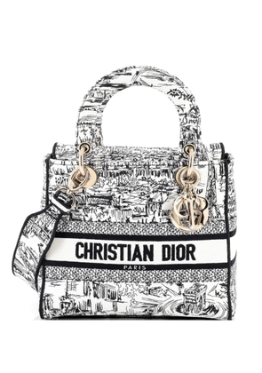 Christian Dior Pre-Owned Lady D-Lite Bag Embroidered Canvas Medium satchel - White