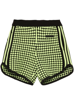 adidas X Wales Bonner houndstoot crochet-knit shorts - Brown