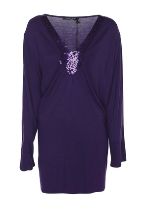Marina Rinaldi sequins-detailed V-neck top - Purple