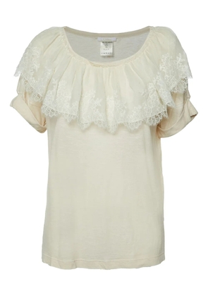Chloé Pre-Owned lace ruffle top - Neutrals