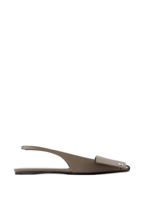 Courrèges fold square toe sandals - Brown