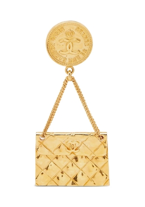 CHANEL Pre-Owned CC medallion handbag brooch - Gold