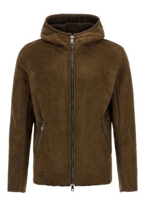 Giorgio Brato hooded suede jacket - Green