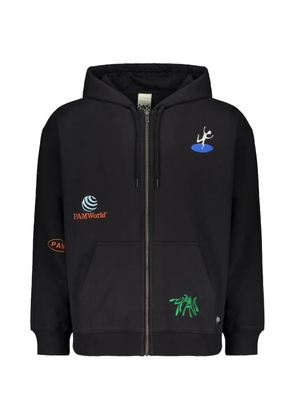 Perks And Mini embroidery zip hoodie - Black