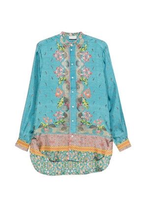 Pierre-Louis Mascia Aloe floral shirt - Blue