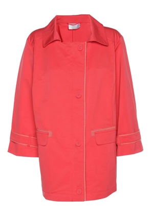 Marina Rinaldi contrasting-trim raincoat - Red