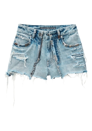 Alexander Wang distressed denim shorts - Blue
