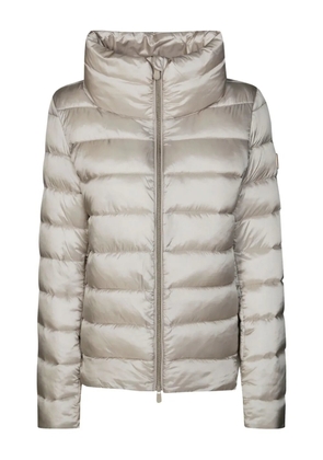 Save The Duck quilted zipped puffer jacket - Neutrals