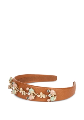 RED(V) floral embellished headband - Brown