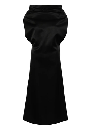 ALAINPAUL boat-neck silk dress - Black