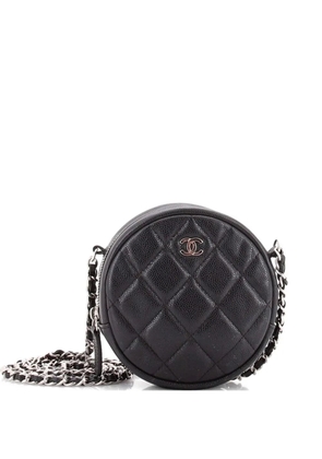 CHANEL Pre-Owned Round Clutch with Chain Quilted Caviar Mini crossbody bag - Black