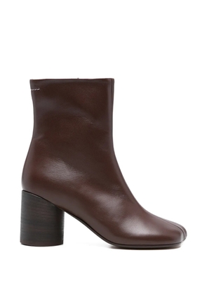 MM6 Maison Margiela square toe leather boots - Brown