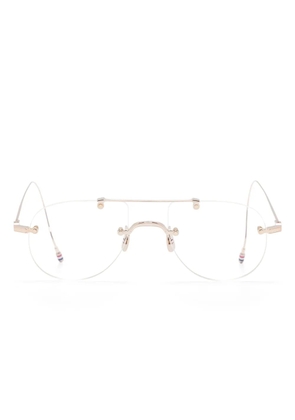 Thom Browne Eyewear navigator-frame glasses - Gold