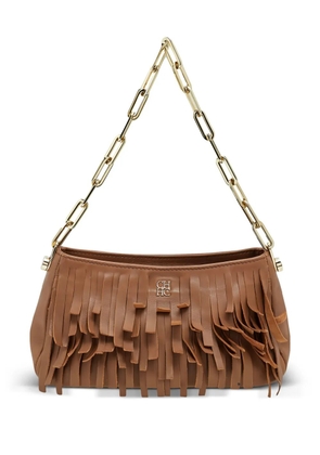 Carolina Herrera Vintage fringe-embellished shoulder bag - Brown