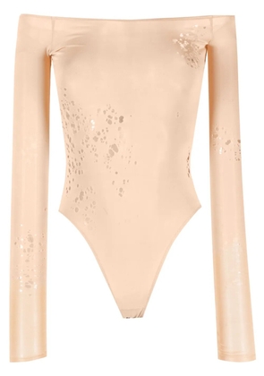 MM6 Maison Margiela off-shoulder long-sleeved bodysuit - Neutrals