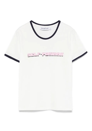 Self-Portrait logo-print T-shirt - White