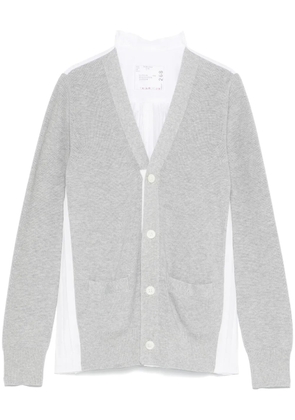 sacai pleat-detailed cardigan - Grey
