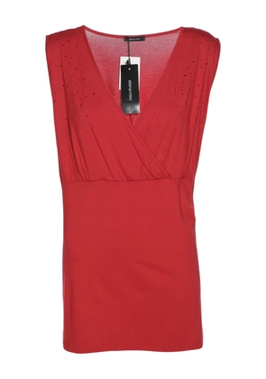 ELENA MIRO` V-neck crystal top - Red