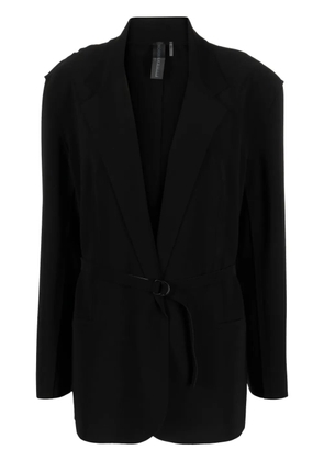 Norma Kamali notched-lapel belted blazer - Black