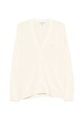 Lacoste button ribbed cardigan - Neutrals