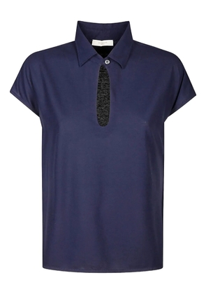Zanone keyhole-neckline polo shirt - Blue